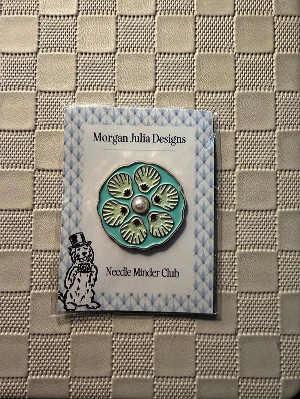 Morgan Julia Designs Needlepoint-Needle Minder Club- Oyster Plate